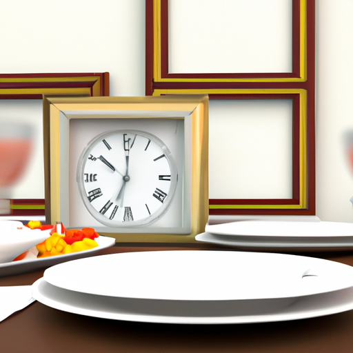 3. תמונה הממחישה את השימוש בשעון הקיר היוקרתי במסגרת חיי היומיום, למשל, סצנת ארוחת ערב משפחתית עם השעון ברקע.